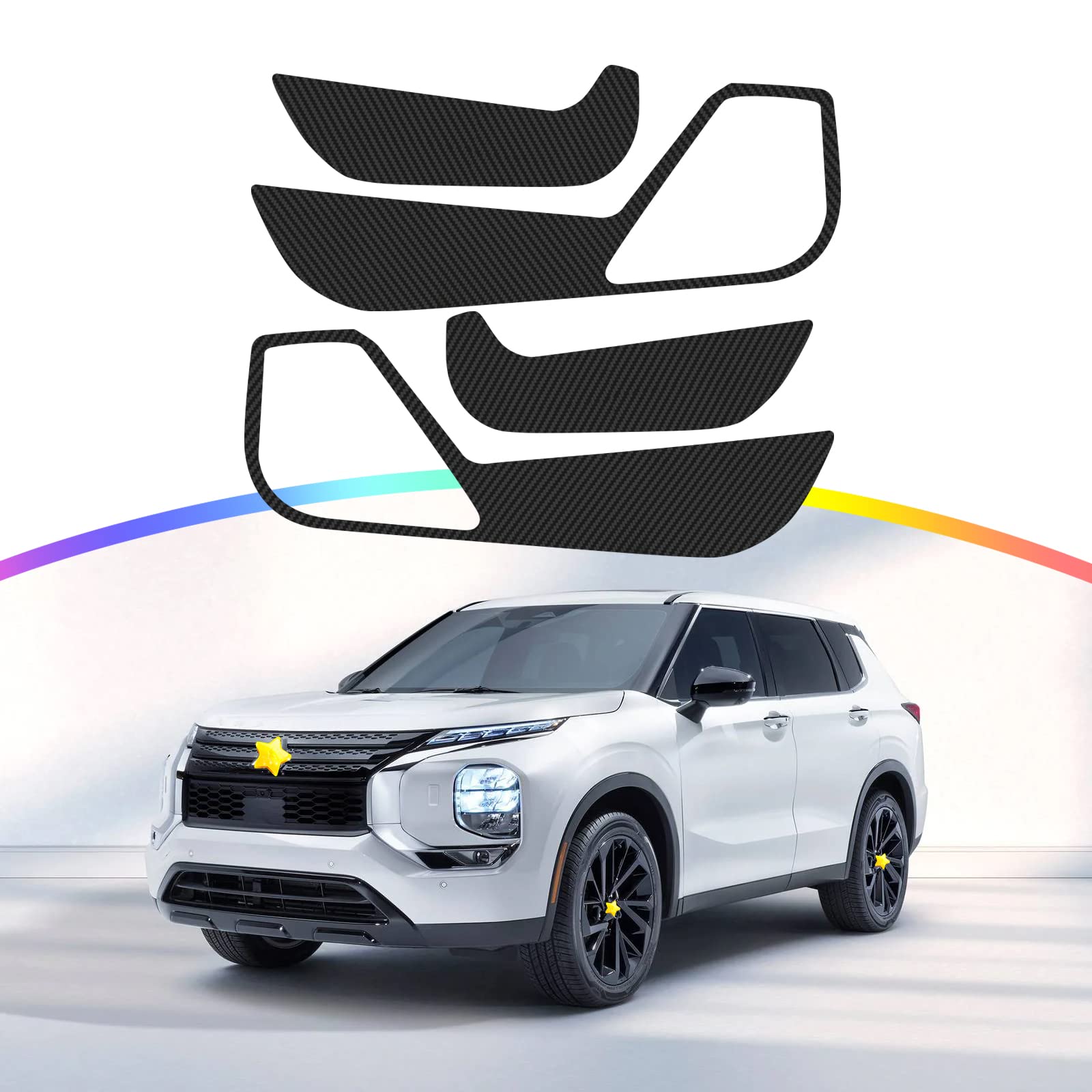 SKTU 三菱 アウトランダーphev gn0w 車用ドアパネル アウトランダーphev 新型 ドアキックガード ドアトリムカバー ナノ材質 傷消し キズ防止 汚れ防止 装着簡単 アウトランダー gn0w保護フィルム 最新設計 保護用テープ ガーニッシュ カスタムタイプ 4枚セット