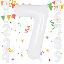 Sekat 数字 バルーン 40インチ ホワイト ナンバーバルーン 誕生日 風船 バースデー 飾り アルミ風船 ハッピーバースデー 結婚式パーティー 記念日 ウ...