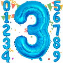 Sekat 数字 バルーン 40インチ ブルー ナンバーバルーン 誕生日 風船 バースデー 飾り アルミ風船 ハッピーバースデー 結婚式パーティー 記念日 ウェ...