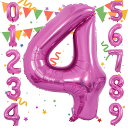 Sekat 数字 バルーン 40インチ ピンク ナンバーバルーン 誕生日 風船 バースデー 飾り アルミ風船 ハッピーバースデー 結婚式パーティー 記念日 ウェ...