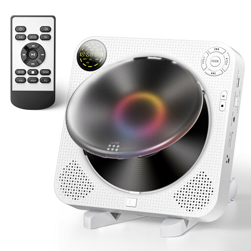 CDプレーヤー壁掛け&卓上置き式ポータブルCDプレーヤースピーカー内蔵・Bluetooth受信/送信両対応/CD/FM/USB/AUX五モード対応+10スキップ機能・ A-Bリピート・ 5EQエフェクトなどに対応リモコン付き音楽再生/語学学習/胎児教育日本語説明書付き (ホワイト) CDプレーヤー壁掛け&卓上置き式ポータブルCDプレーヤースピーカー内蔵・Bluetooth受信/送信両対応/CD/FM/USB/AUX五モード対応+10スキップ機能・ A-Bリピート・ 5EQエフェクトなどに対応リモコン付き音楽再生/語学学習/胎児教育日本語説明書付き (ホワイト)