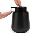 LAZEENOOK ソープディスペンサー 泡 ディスペンサー ハンドソープ 泡 陶器 おしゃれ 320ml 広口 手動 押しタイプ 台所 キッチン 洗面所 トイレ バスルーム お風呂場 に対応 (ブラック)