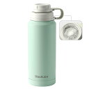 Blackube 水筒 1リットル ステンレスボトル 直飲 二重真空断熱 ステンレス鋼 フィルター付き 子供 CoolSip Insulated Flask(1リットル ミントグリーン)(3)