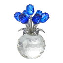 Kertari 誕生日プレゼント女性 人気 【正規品】k9クリスタル バラ花 枯れない花 造花 薔薇 インテリア ギフト 結婚祝 記念日 母の日 父の日 クリスマス 退職 お祝い ホワイトデー に適用 母 妻 彼女への贈り物 - ブルー(2)