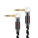 BOAACOUSTIC AUXオーディオケーブル 3.5mm 両方L型 90度ステレオミニプラグ ヘッドホンケーブル/車/iPhone/Android/ホームシアタ等対応/長さ0.5m(2)