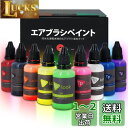 Tplookエアブラシ塗料9色アクリルエアブラシ塗料セット(30 ml / 1オンス)不透明&ネオンカラーの希釈は、プラスチックモデルセラミックキャンバス紙のための水ベースの防水クイック乾燥を必要としない希釈 (9色)