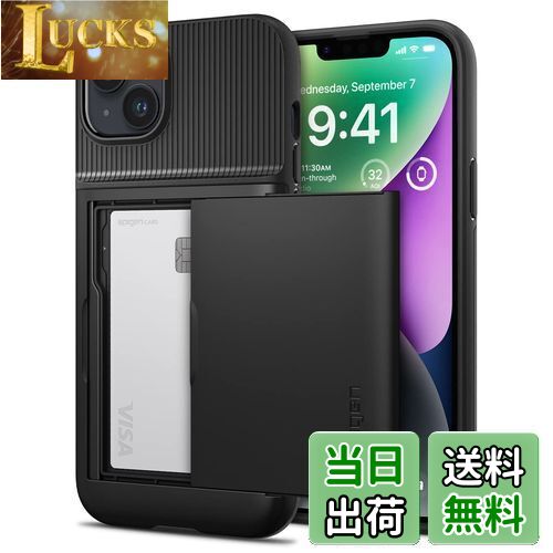 ̵ۡ18ǯεϡSpigen iPhone14  Ģ Ѿ׷  Ǽ 2Ź¤ Ѿ׷ ƷMILʼ ɻ IC  ݥå ѥ ࡦޡ CS ACS05058 (֥å)