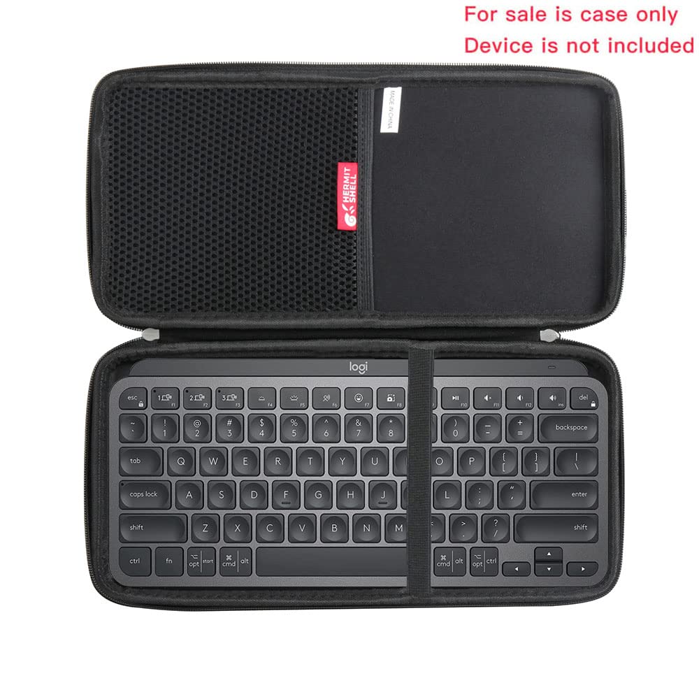 ロジクール MX KEYS mini KX700GR ミニマリスト ワイヤレス イルミネイテッド キーボード グラファイト 専用保護収納ケース-Hermitshell (ブラック)