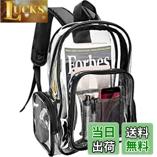 【送料無料】[ProCase] 透明リュックサック、 アクティブ派リュック 耐久性ナイロン 防水 男女兼用 クリアバック 用途：通学 通勤 ジム 水遊び -クリア