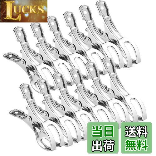 【送料無料】HIRAISM 洗濯ばさみ 洗濯バサミ ステンレス 強力 大口サイズ 防風 布団 竿ばさみ ピンチ 物干し (12個入)