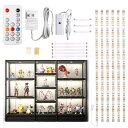 【送料無料】Wobane LEDバーライト 6000K 昼光色 0.5mx6本 連接可能 キャビネットライト リモコン付き 無段階調光 時間設定 高輝度 フィギ...