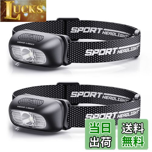 【送料無料】ヘッドライト USB充電式 高輝度 LED ヘッドライト 5種点灯モード 赤＆白ライト SOS点滅 頭につけ ヘッドランプ 防水防塵 60°角度調整可 夜釣り 最適 登山 キャンプ 散歩 作業 釣り アウトドア 災害 停電用 小型 40g超軽量 ヘッド ライト