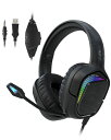 Black Shark X1 ゲーミングヘッドセット RGB スマホ/PC/ PS4/ PS5/ Xbox/Switch用 有線 3.5mm usb LIGHTSYNC 50mmダイナミックドライバ ノイズ遮断 折り畳み式 マイク付き インラインコントロール 軽量 ゲーミングヘッドホン【日本正規保証品】
