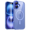 【送料無料】JETech iPhone 16 6.1インチ用 マグネット ケース MagSafeに対応 衝撃吸収 バンパーカバー ソリッドカラーマットTPUフレーム 傷つけ防止 クリアバック (ウルトラマリン)
