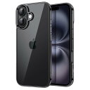 【送料無料】JETech iPhone 16 6.1インチ用 ケース 黄ばみなし 衝撃吸収 バンパーカバー 傷つけ防止 クリアバック (ブラック)
