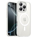 【送料無料】JETech iPhone 16 Pro 6.3インチ用 マグネット ケース MagSafeに対応 衝撃吸収 バンパーカバー ソリッドカラーマットTPUフレーム 傷つけ防止 クリアバック (ホワイト)
