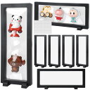 【送料無料】FINGOOO ディスプレイスタンド アクキー ラバーストラップ アクリルキーホルダー 収納 7個 台座付き 耐久性 おしゃれ 縦横対応 ほこり対策 汚れ防止 缶バッジ 展示 収納 鑑賞に最適 長方形 23×9×2CM (ブラック)