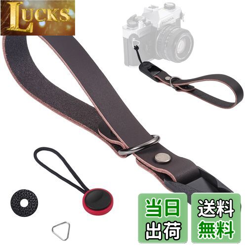 【送料無料】[Yullmu] カメラストラップ カメラハンドストラップ 本革 牛革 レザー アンカーリンクス 三角リング付き 一眼レフ・ミラーレス用