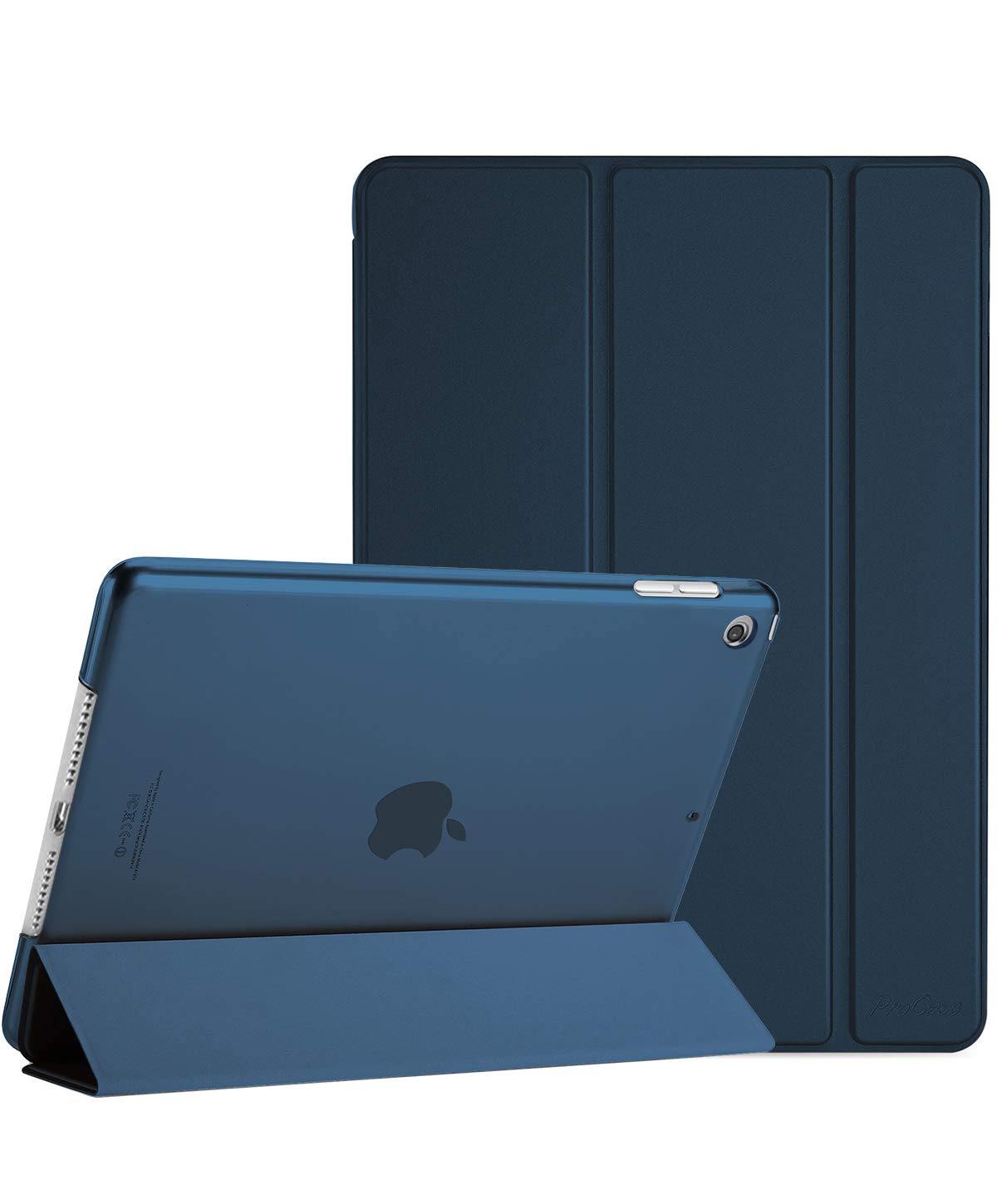 ProCase iPad 9/8/7 ケース (2021 2020 2019) 半透明バックカバー 軽量 スタンド iPad 10.2