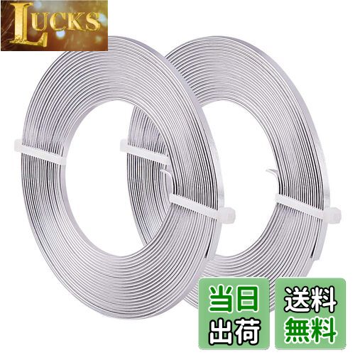 【送料無料】BENECREAT 全長10m幅3mm銀色アルミ線 平角線 曲げる線 ジュエリー作り 工芸品 園芸 手作り..