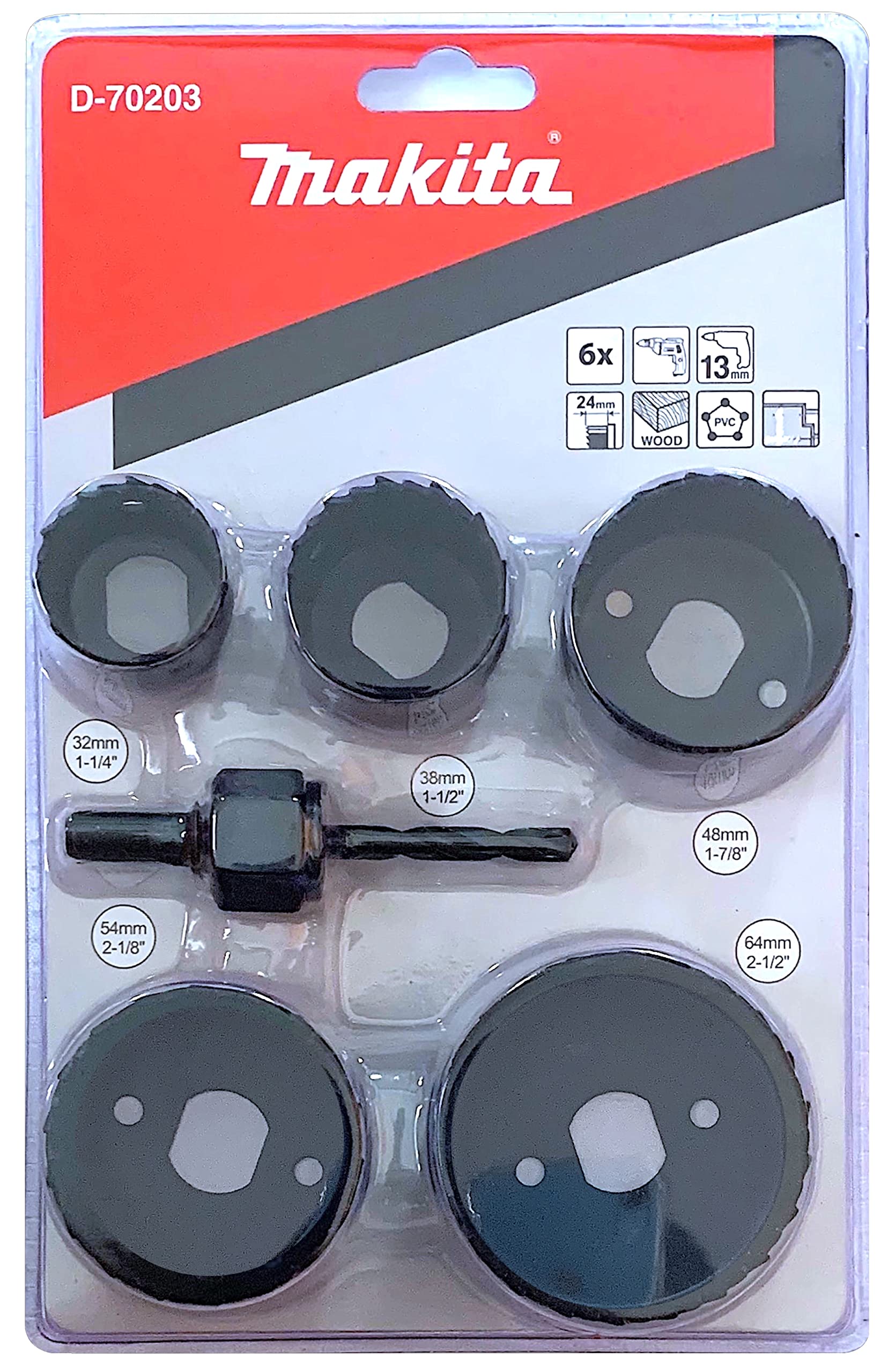 マキタ(Makita) ホールソー 5本セット D-70203 木工用 PVC用 [並行輸入品]