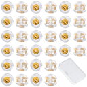 【送料無料】HUAZONTOM ピアス キャッチ シリコン 落ちない 【約0.65mm - 0.7mmポスト対応 32個入り】K18メッキ 金属アレルギー 対応 レディース メンズ 透明収納ボックス付き イエローゴールド