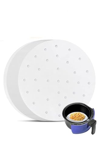 YINKE せいろ シート 100枚入り 蒸籠シート セイロ シート ペーパー 中華セイロ用調理用紙 お菓子調理用紙 使い捨て 丸型 穴あき 点心 蒸し器シート 料理用クッキングシート 食材がくっつきにくい (18cm)