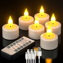PChero 充電式LEDキャンドル タイマー機 USB充電式無炎ledキャンドル 停電LEDティーライト 省エネ 6個セット 雰囲気が良い 屋内屋外飾り クリスマスツリー ハロウィーン 結婚式 誕生日 パーティーホリデー バレンタイン ホテル レストラン リモコン付