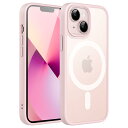JEDirect iPhone 13 mini 5.4インチ用 マグネット ケース MagSafeに対応 半透明のマット背面 薄型 耐衝撃 カバー (ピンク)