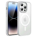 JEDirect iPhone 14 Pro 6.1インチ用 マグネット ケース MagSafeに対応 半透明のマット背面 薄型 耐衝撃 カバー (グレー)