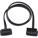 Duttek 車OBD2車延長ケーブルは、OBD2 16ピンオス メス延長ケーブル、16Pin OBD2延長ケーブル診断アダプタ 扁平な帯状のケーブルで、すべてのOBD IIデバイスに対応しています(1m)。(2)