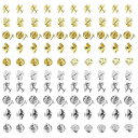 MEDUSHASHA ピンバッジ 留め具 金具 蝶タック バタフライ型 ピンバッジ 留め具 金・銀 各50個 ハンドメイド アクセサリーパーツ 服飾小物のDIY...
