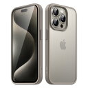 JEDirect マットケース iPhone 15 Pro 6.1インチ用 耐衝撃性ミリタリーグレードの落下防止 つや消しの半透明の背面電話カバー 指紋防止 (ナチュラルチタニウム)