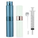 アトマイザー 回転プッシュ式 香水噴霧器 香水スプレーボトル 香水用詰め替え容器 旅行 通勤 出張 携帯用 男女兼用8ml (白+青 2個セット)