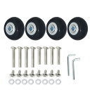 【送料無料】4車輪静音シリーズ用交換タイヤキット スーツケース, ショッピングカート, キャリーボックスなどの車輪補修用 キャスター取替え DIY 修理 交換 (輪外径40mm 輪幅18mm 輪軸30と35mm)
