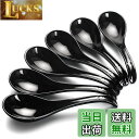 【送料無料】YFWOOD スプーン レンゲ 6本セット 黒 17cm 陶磁器 スープスプーン カーブ形状 長いハンドル ディナースプーン カレー ラーメン 炒飯 料理用