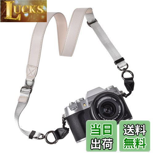 [VOVMOEYA] カメラストラップ、カメラネックストラップ 三角リング付き for /for Nikon/for Canon/for Sony/for Panasonic ショルダーストラップ Fuji X-T50用 コンパクトカメラ用 一眼レフ ミラーレス デジカメ用 全長105-126cm おしゃれ 斜め掛け 首掛け 落下防止 PUレ