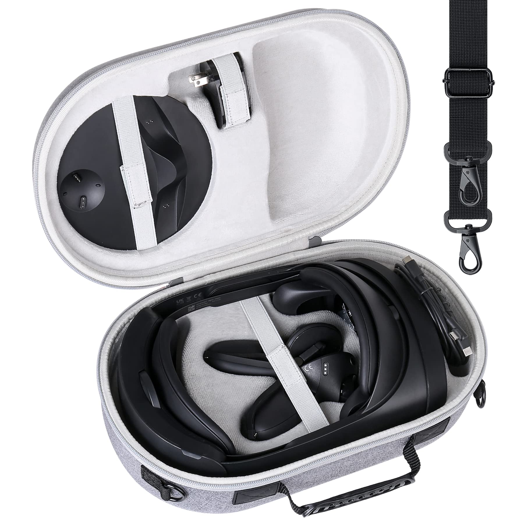【送料無料】【Aenllosi 専用収納ケース】互換品 Meta Quest 3/Quest Pro VRヘッドセット スーツケース 傷や衝撃に強い アッシュホワイト(ケースのみ)