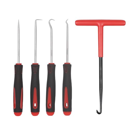 【送料無料】CHENLONB T型スプリングフック オイルシールフックセット オイルシールリムーバー 5本組 バイク用 プリングツールセットスプリングフック