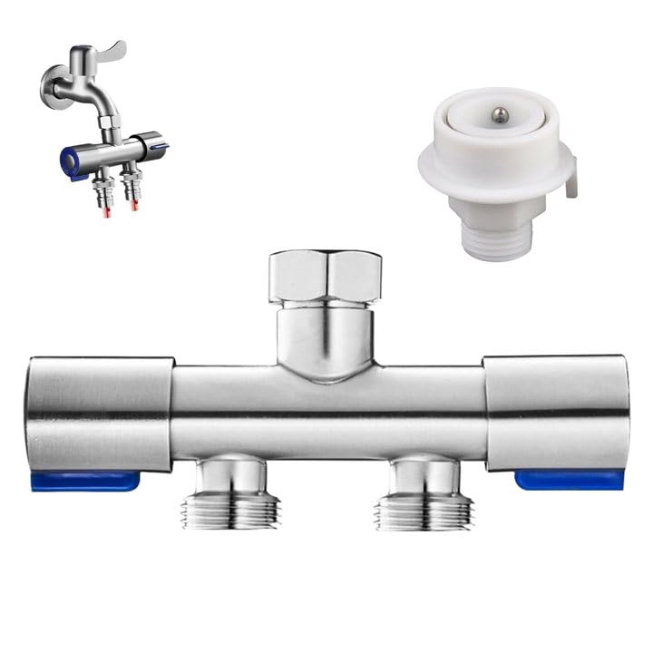 【送料無料】TVETE 蛇口 二股 分岐栓 二股分岐蛇口コネクター水道 スタンダードG1/2 洗濯機水部門バル..