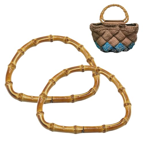 【送料無料】TVETE D形 バンブー持ち手 バッグハンドル バンブー持ち手 【2個セット】竹ハンドル 模造..