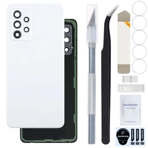 【送料無料】ZHUROUPU for Samsung ギャラクシー A52 5G A526B/DS A526U のための裏表紙の取り替え、前取付けられたカメラ Len、前取付けられたテープおよび修理用具が付いている for Samsung ギャラクシー A52 5G のための後部電池収容のドア（白）