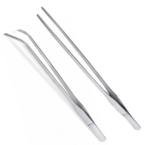 【送料無料】AquaLoach 水槽用 ピンセット ストレート カーブタイプ 2本セット 27cm ステンレス アクア..