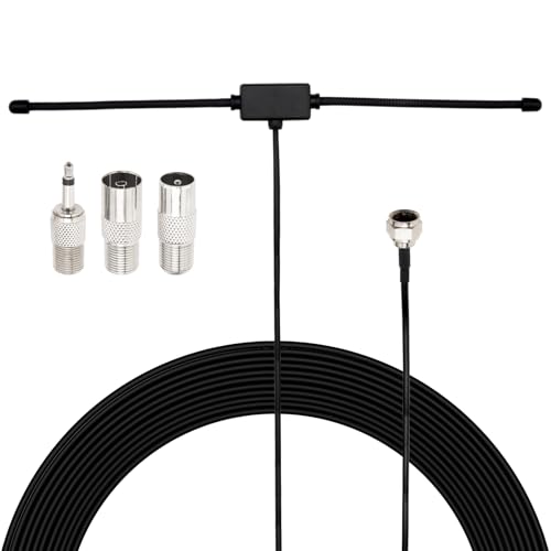 【送料無料】BOOBRIE FMアンテナ ラジオアンテナ 室内 貼り付け型 Fオス 変換コネクタ 高感度 3類変換アダプタ 75オーム シャープ/テレビ/FM放送/ステレオレシーバー/ソニー/ラジオデバイス用