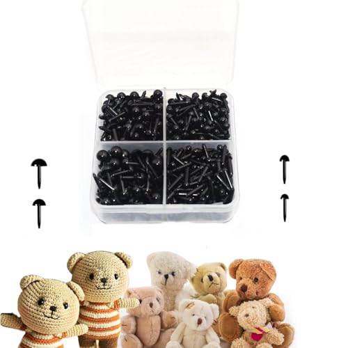【送料無料】ChasCoCoさし目 ぬいぐるみ目 人形の目 丸型ぬいぐるみ(3mm/4mm/5mm /6mm）約616個入りド..