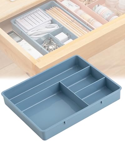 【送料無料】Tibemi引き出し 仕切り 高さ3cm 4つ仕切り付きデスクトレー 収納ボックス 引き出し 収納ト..
