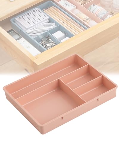 【送料無料】Tibemi引き出し 仕切り 高さ3cm 4つ仕切り付きデスクトレー 収納ボックス 引き出し 収納ト..