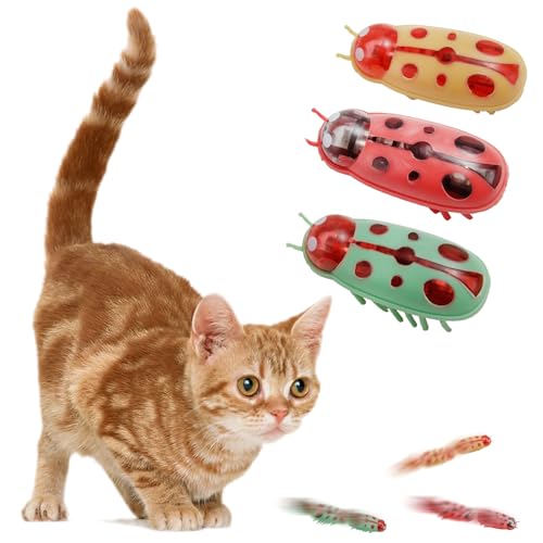 【送料無料】KASELIN 電動おもちゃ 虫 3個セット 電池式猫ちゃんおもちゃ