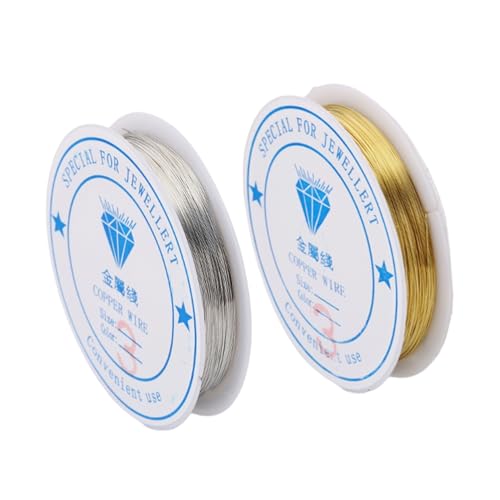 【送料無料】DEVENTORZ 銅線 アクセサリーワイヤー 線径0.5mm 2巻入 計20m 細め 光沢感 アートワイヤー アクセサリーパーツ クラフト銅線 ジ...