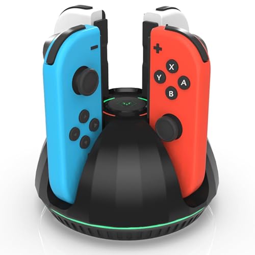 【送料無料】Chayoo Joy-Con 充電 スタンド【2025年NEWモデル】Switch/Switch 有機EL ジョイコン 充電 スタンド 4 in 1 Switchコントローラー 充電ドック 最大4台のゲームパッドの同時充電に対応 過充電防止 充電指示LED付き USB-C ケーブル付属
